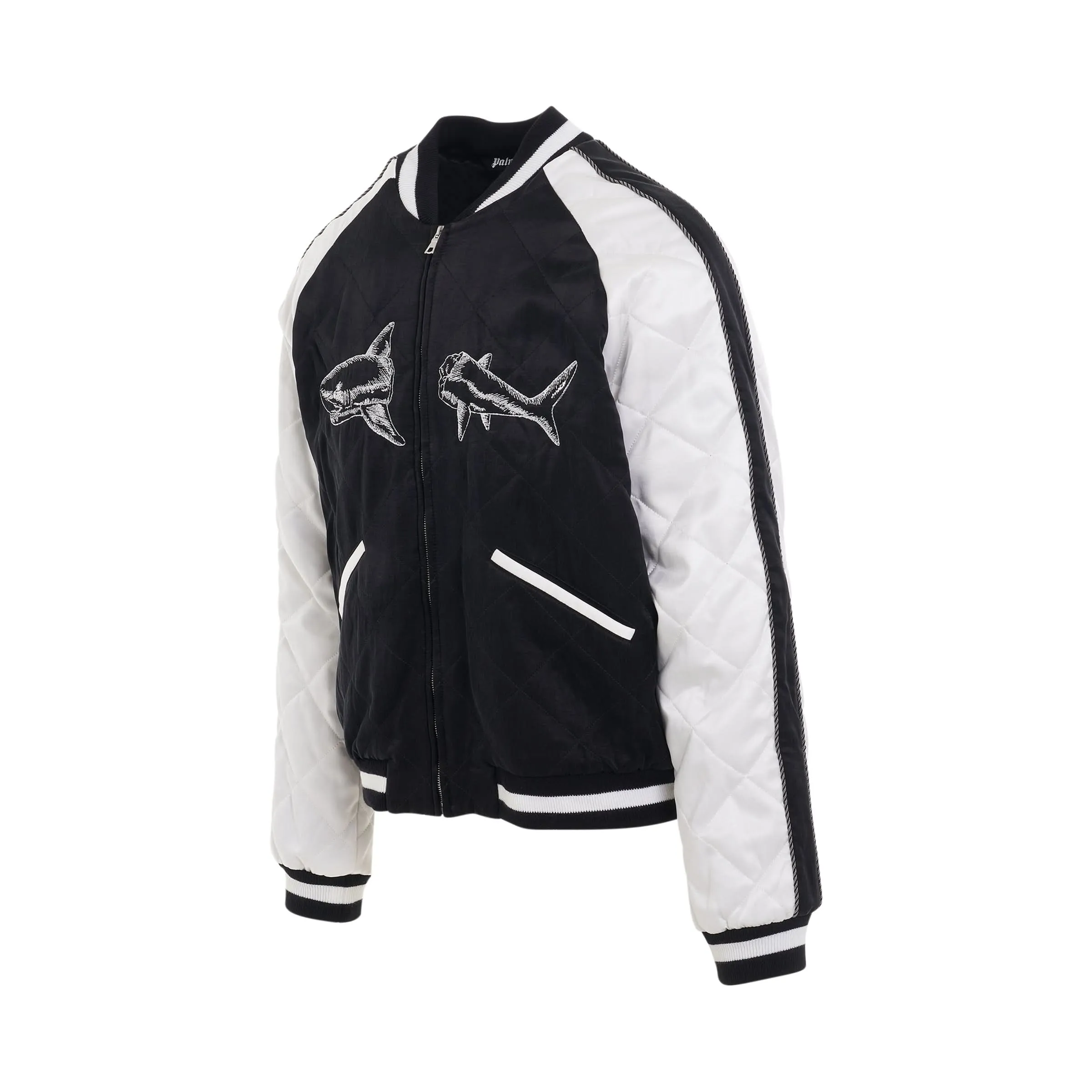 Broken Shark Sukajan Jacket in Black/White