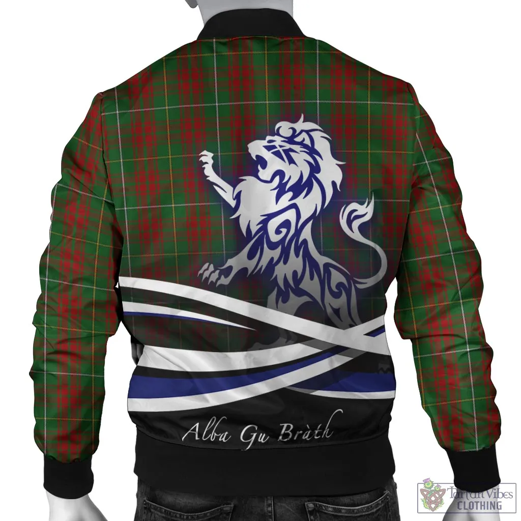 Bruce Hunting Tartan Bomber Jacket with Alba Gu Brath Regal Lion Emblem