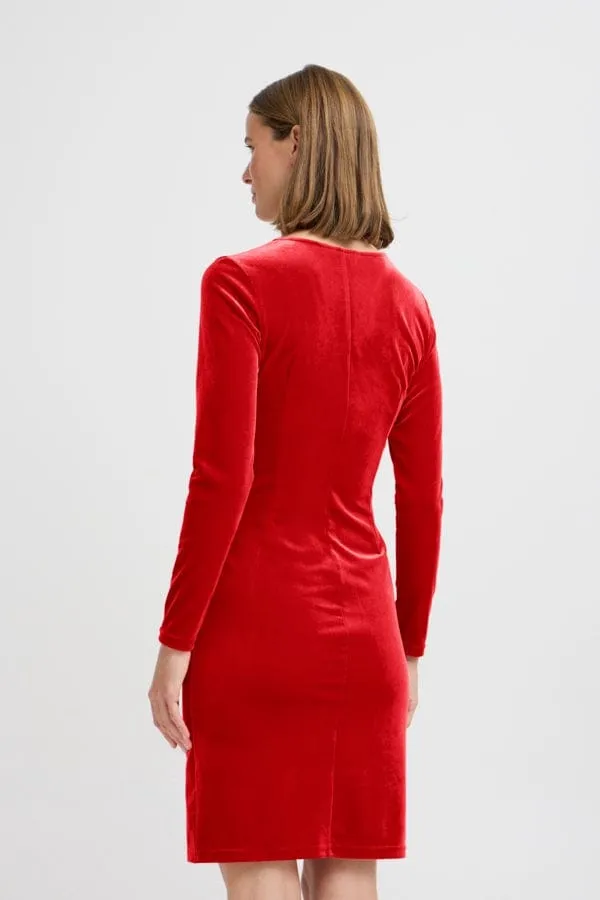 b.young Byperlina Wrap Dress Red