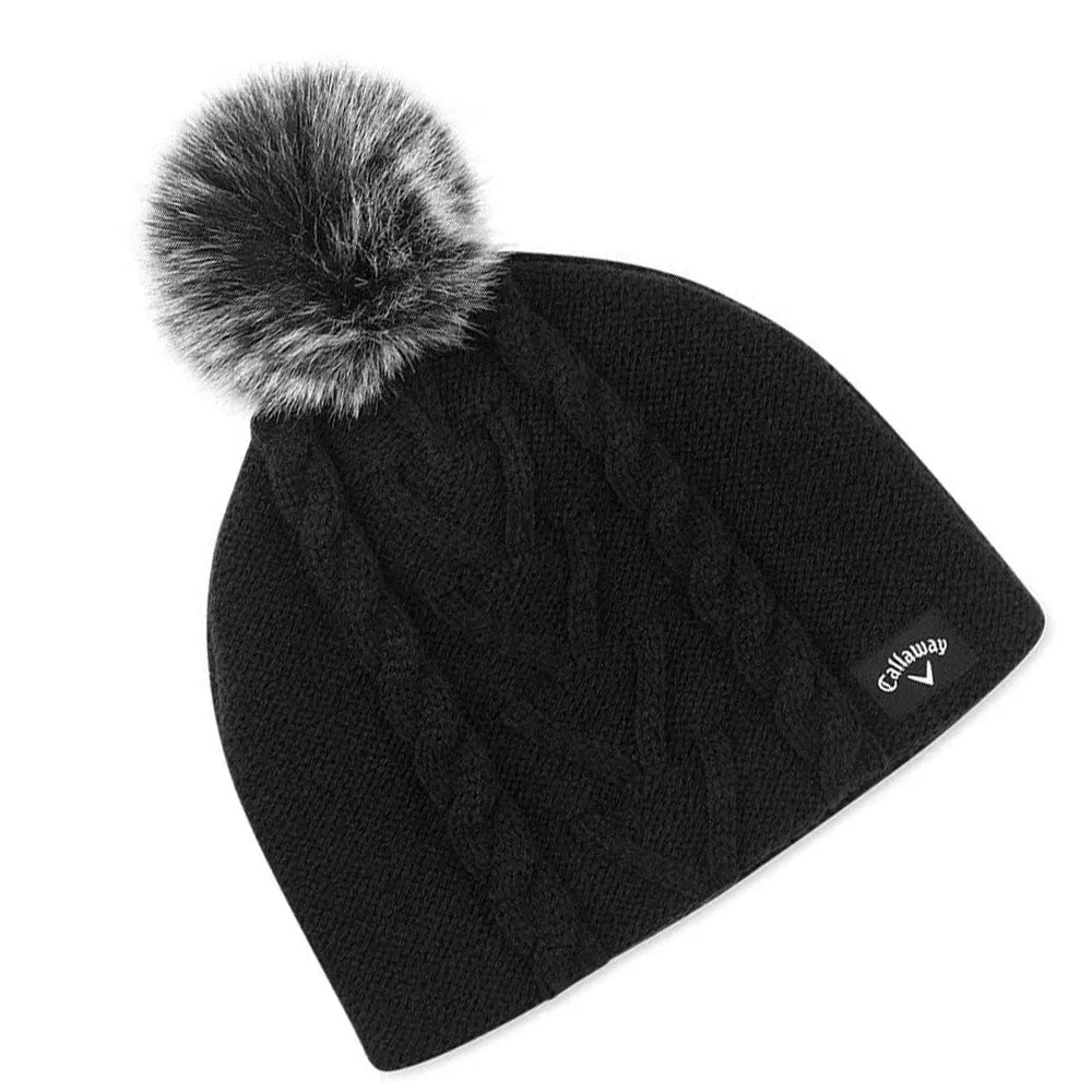 Callaway Ladies Winter Pom Pom Beanie Hat - Black