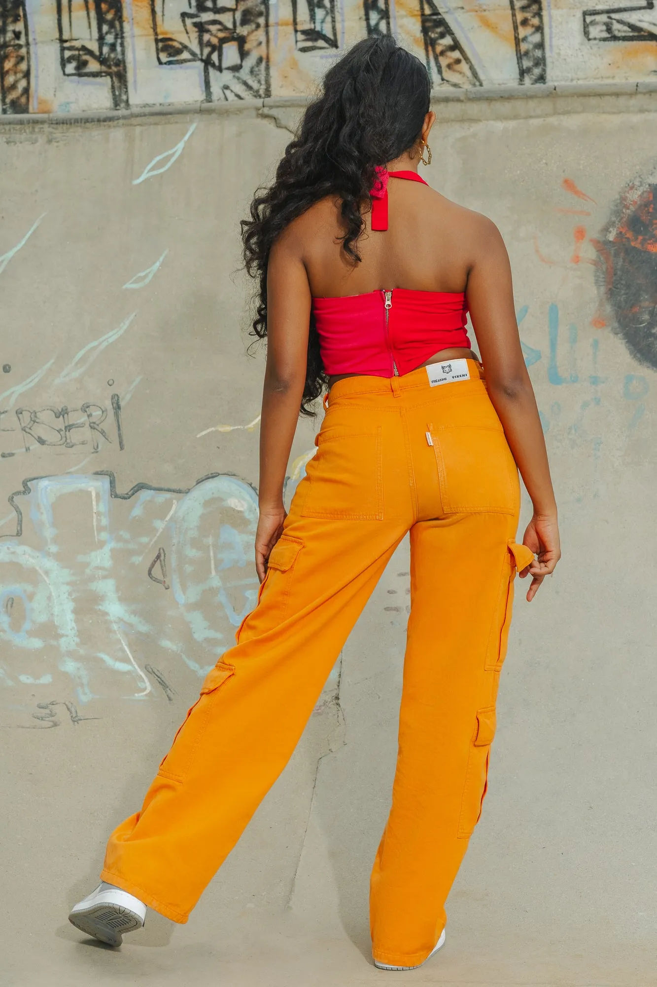 Candy Orange Cargo Pants