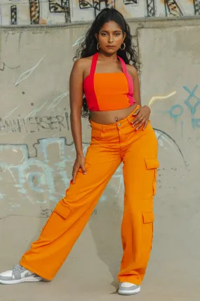 Candy Orange Cargo Pants