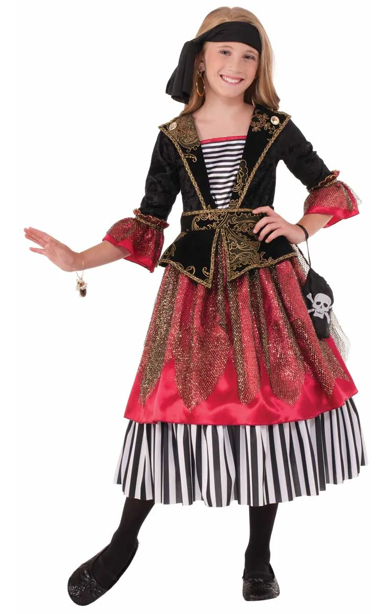 Caribbean Crimson Girls Deluxe Pirate Costume