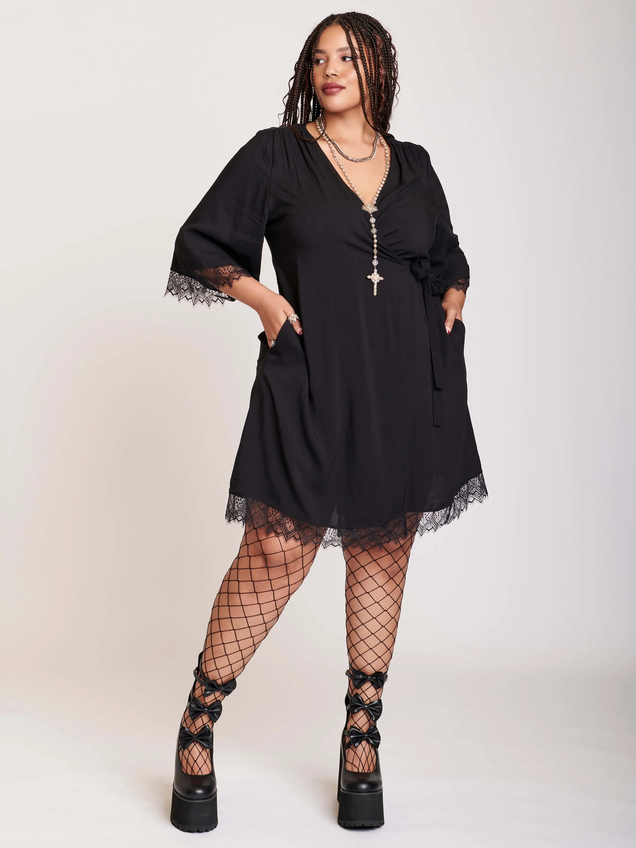 Chantilly Lace Wrap Dress