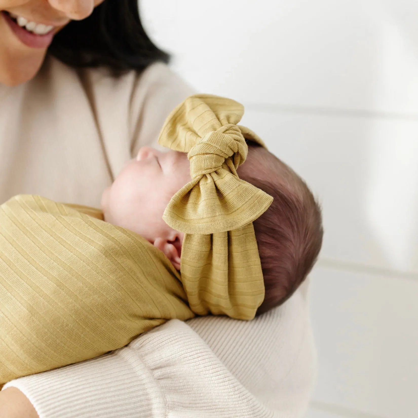 Charlie Ribbed Newborn Headband Bundle (Gown)