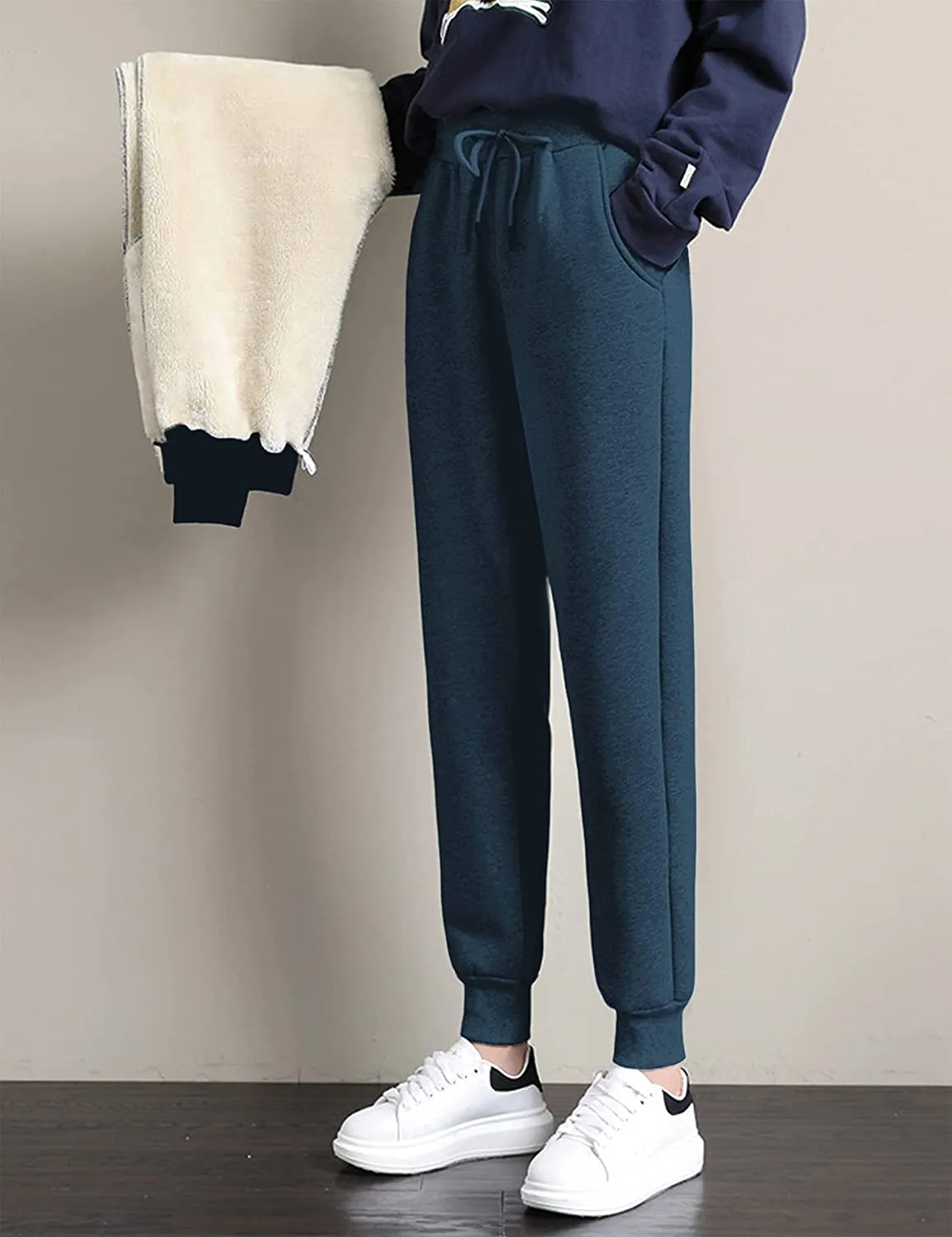 Comfy Womens Fleece Lined Joggers | Fleece Pants for Winters