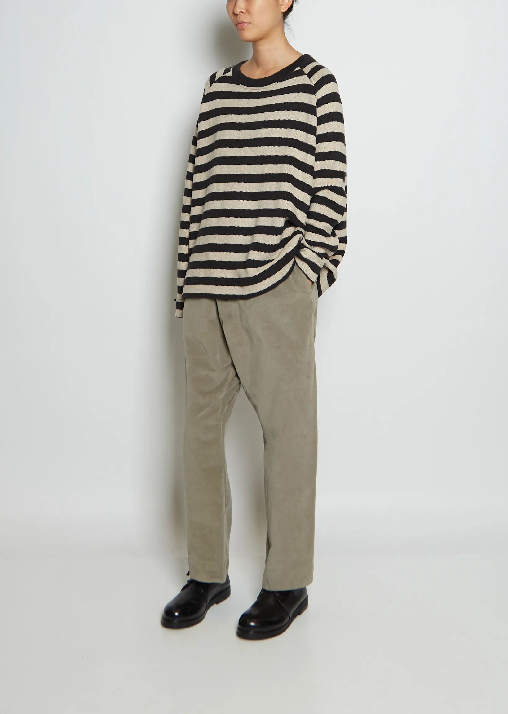 Cotton Blend Knit Striped Jumper ST