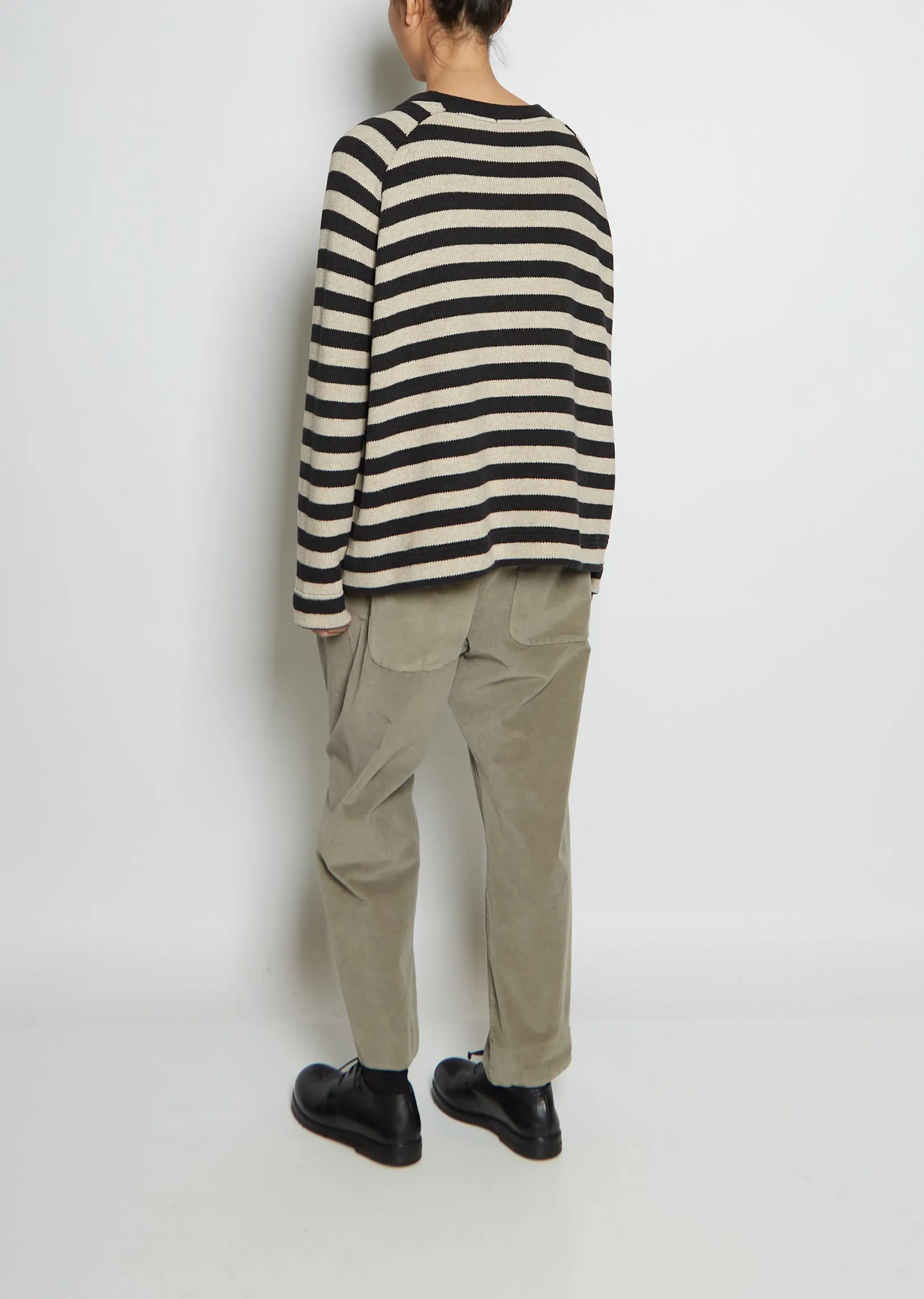 Cotton Blend Knit Striped Jumper ST