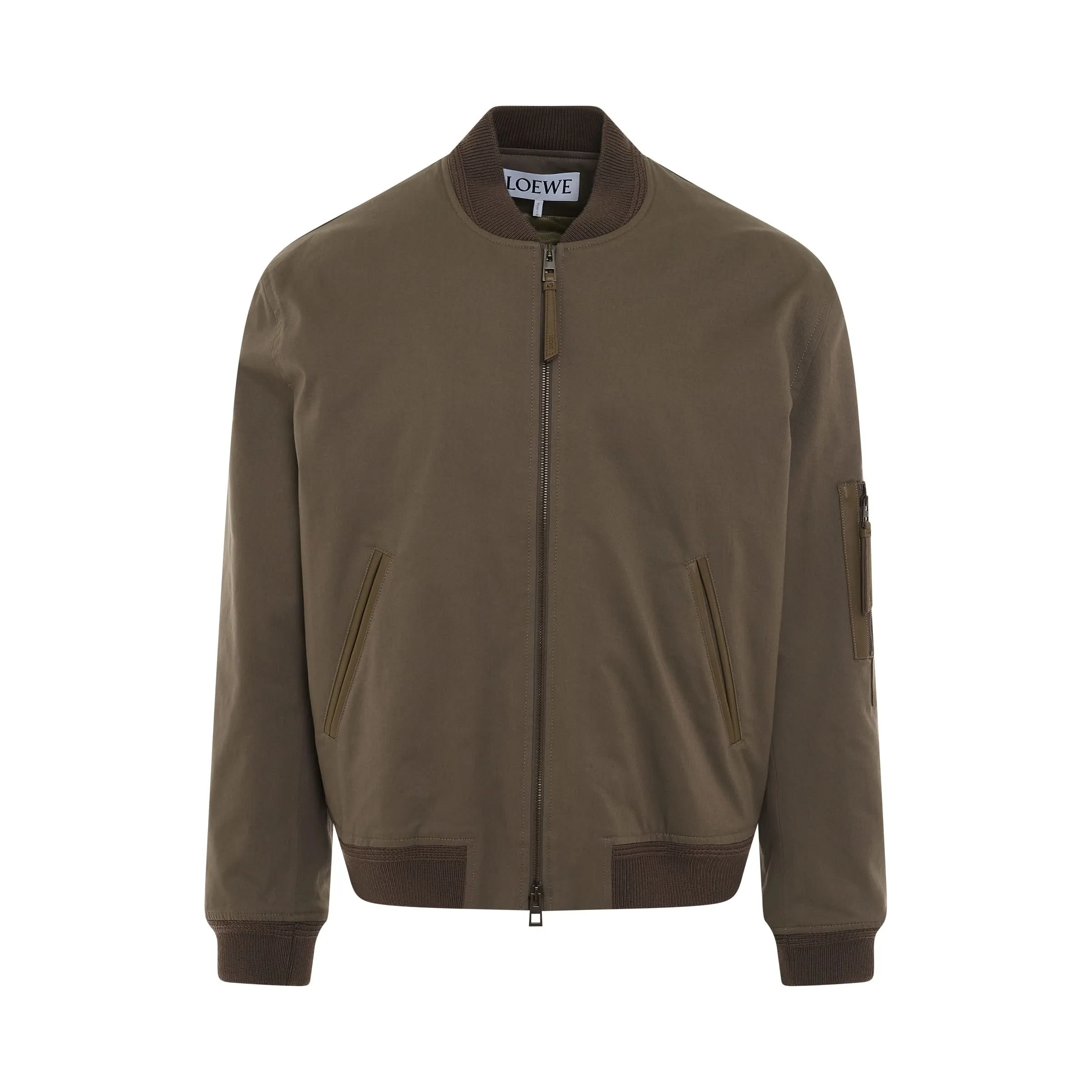 Cotton Bomber Jacket in Iron