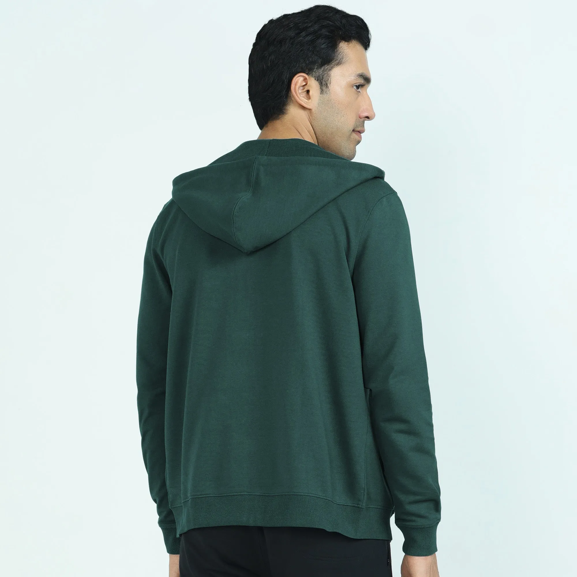 Cruze French Terry Cotton Hoodie Jackets Forest Green