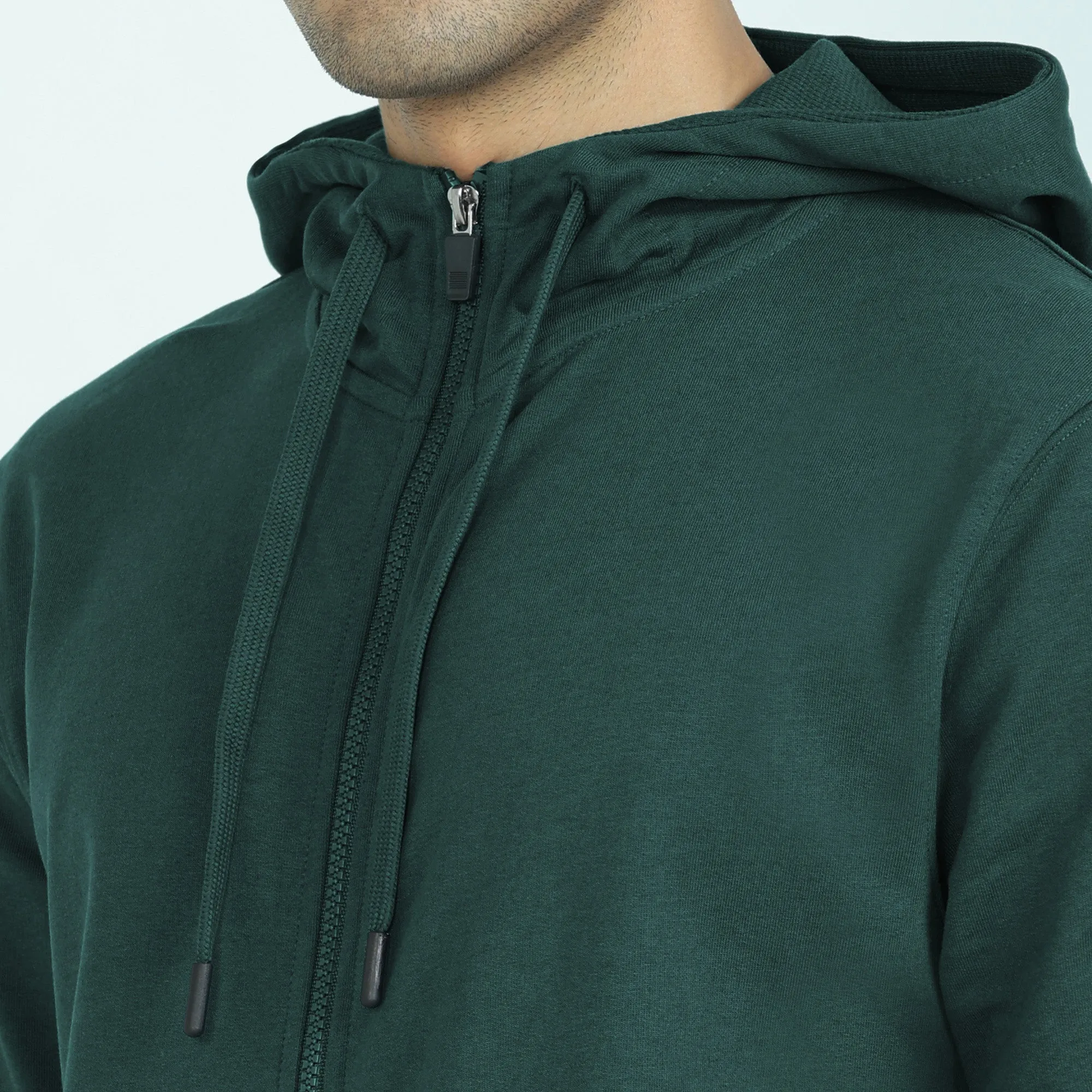 Cruze French Terry Cotton Hoodie Jackets Forest Green