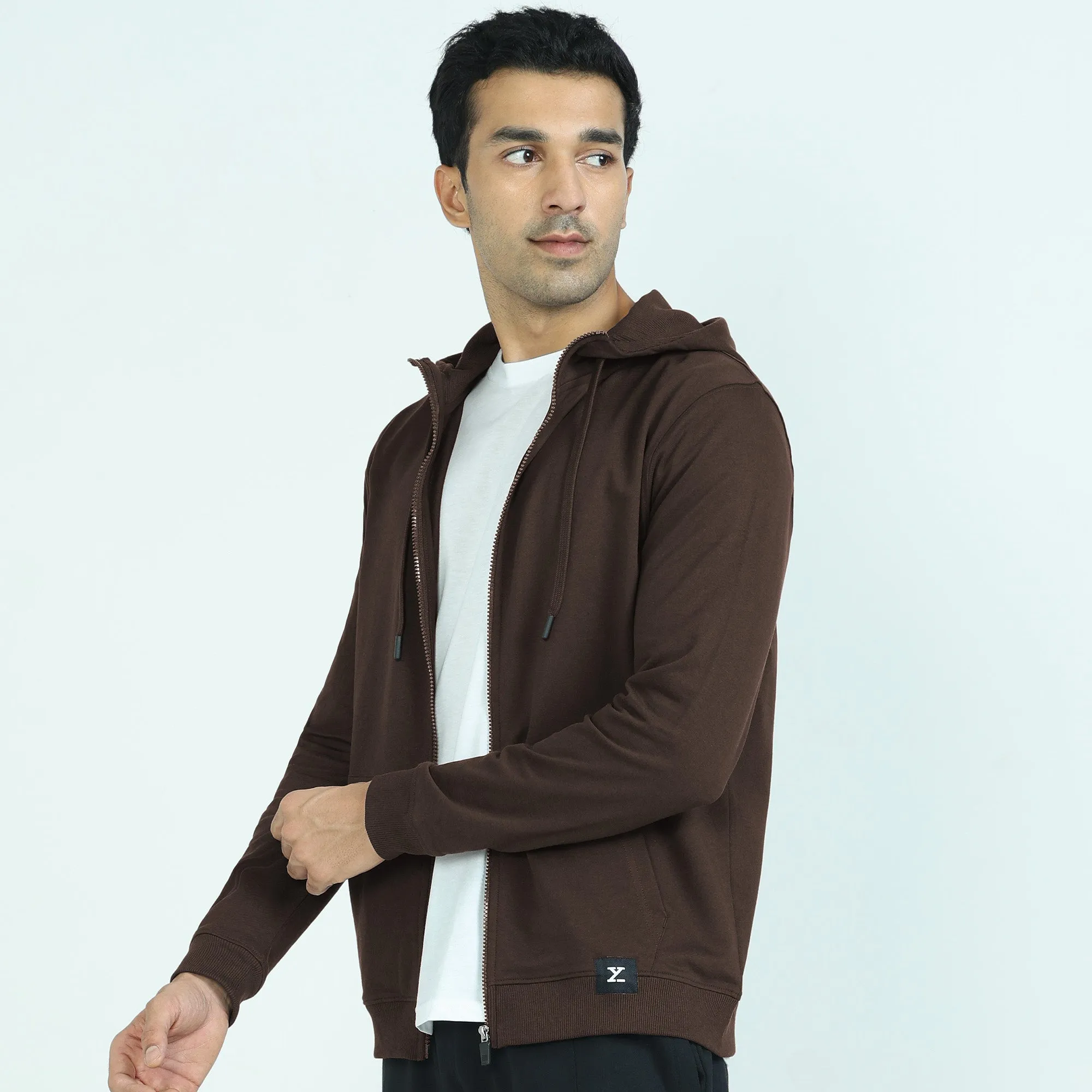 Cruze French Terry Cotton Hoodie Jackets Malt Brown