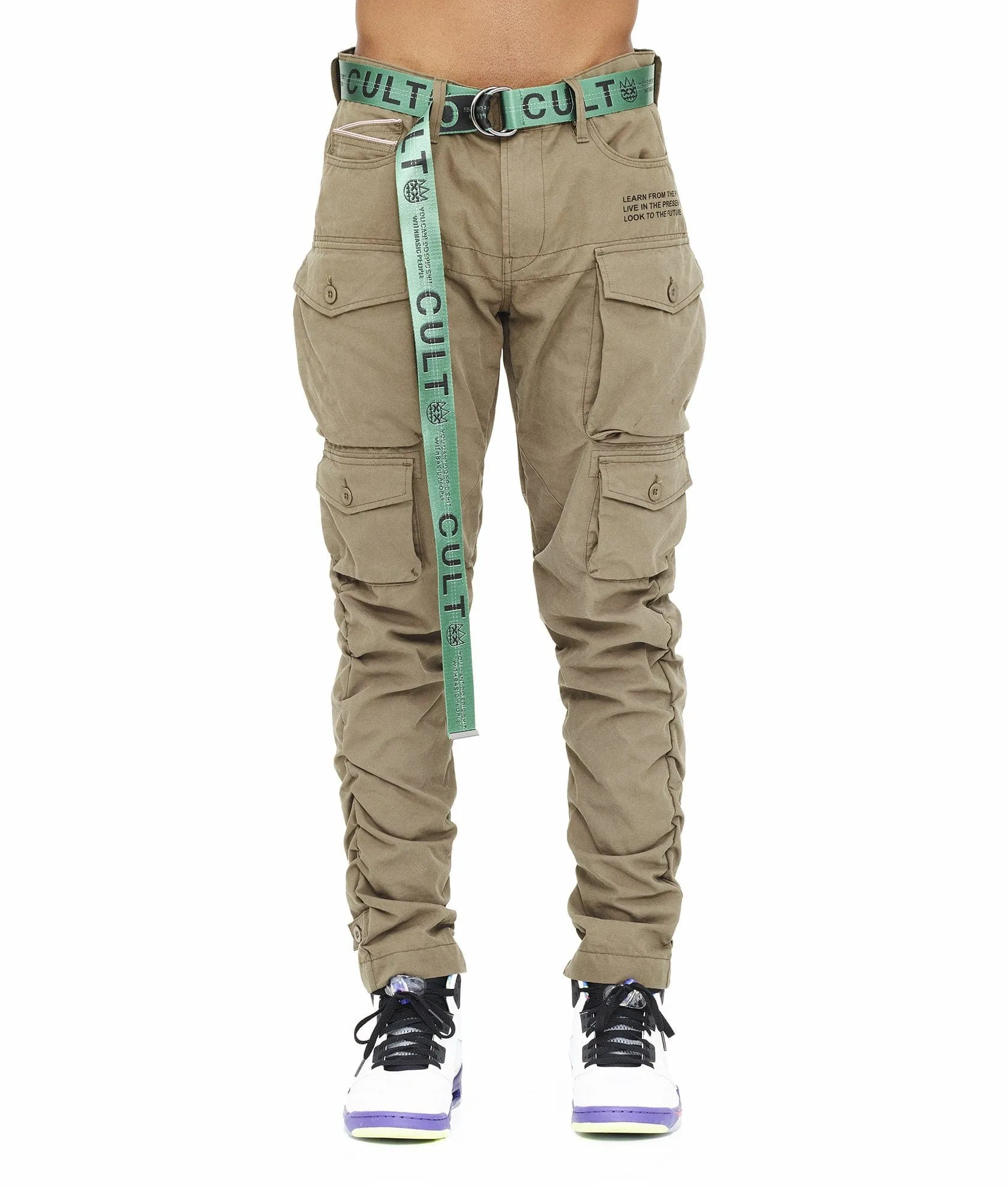 Cult Of Individuality - "Cargo Belted" (Hunter) - Cotton Lowrise Slim Fit