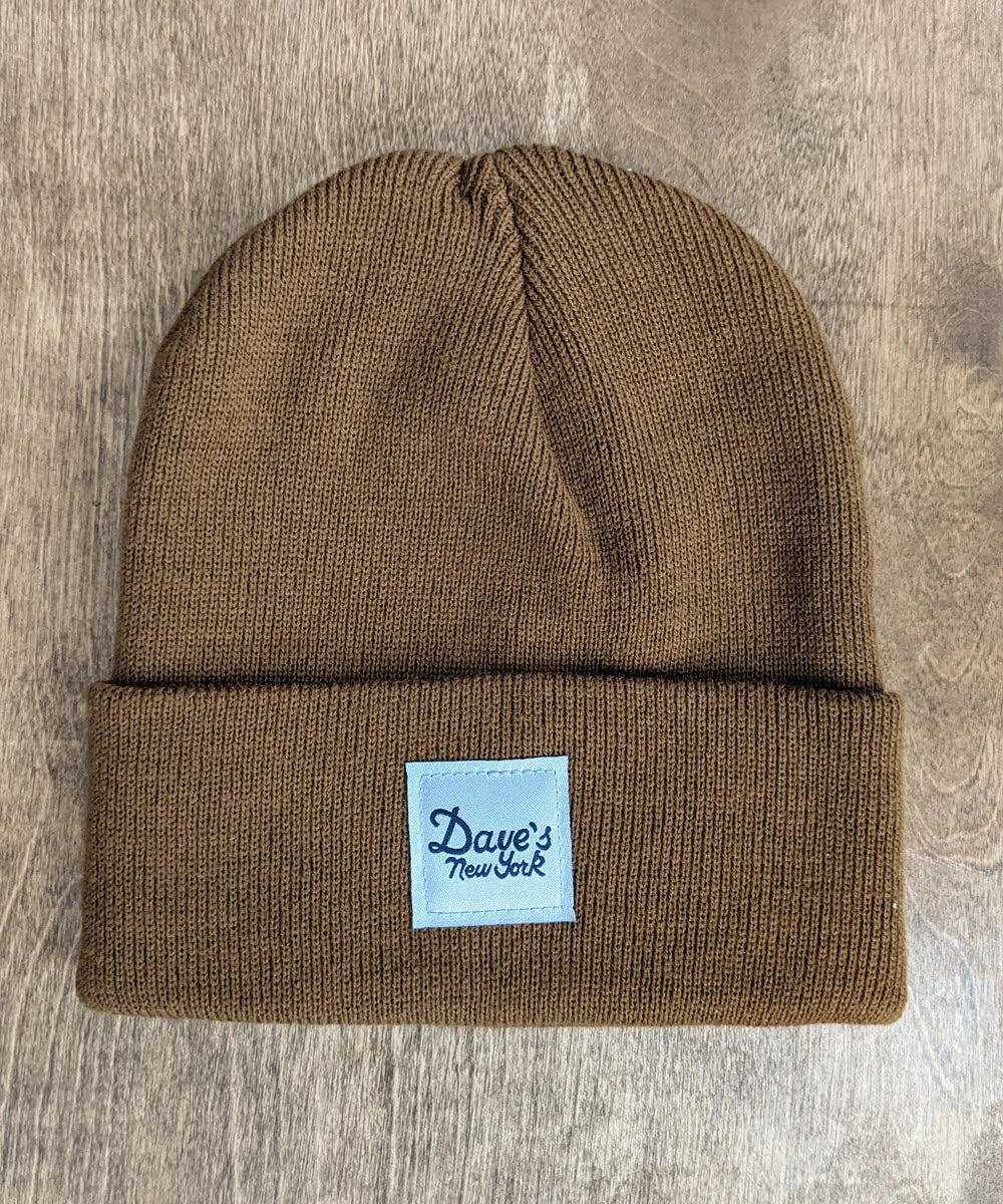 Dave's New York Vintage Logo Beanie - Brown