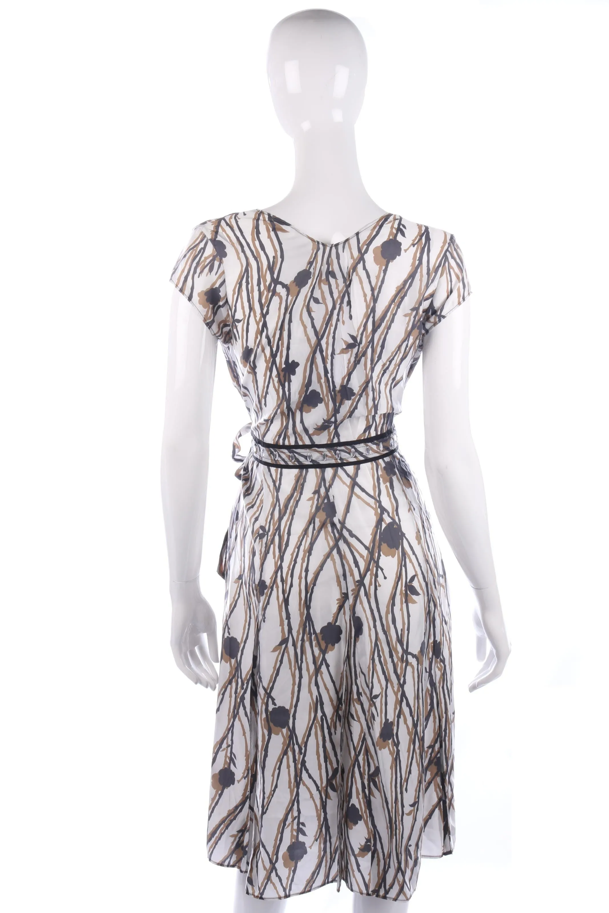 Day Birger et Mikkelsen wrap dress. Cream and Brown. Size 40. UK 12