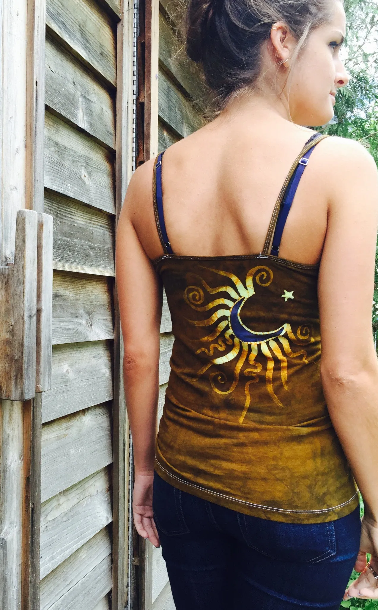 Deep Gold Moondance Stretchy Batik Camisole