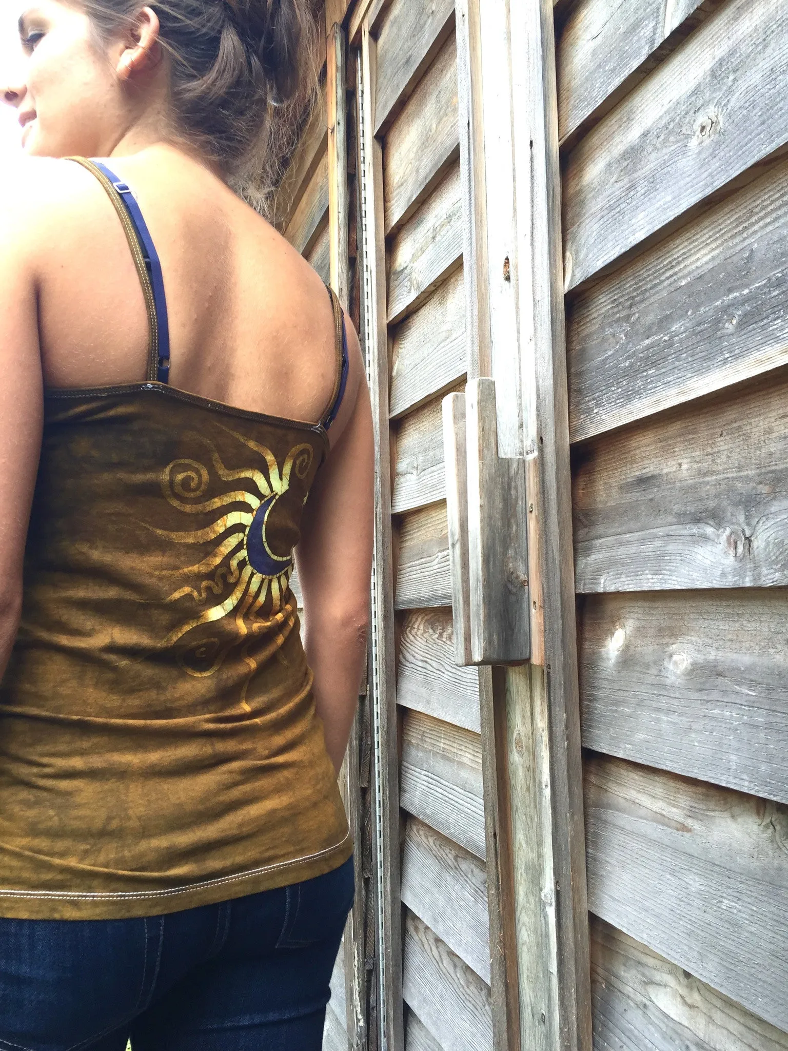 Deep Gold Moondance Stretchy Batik Camisole