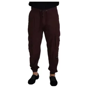 Dolce & Gabbana Bordeaux Cargo Jogger Trouser Cotton Pants