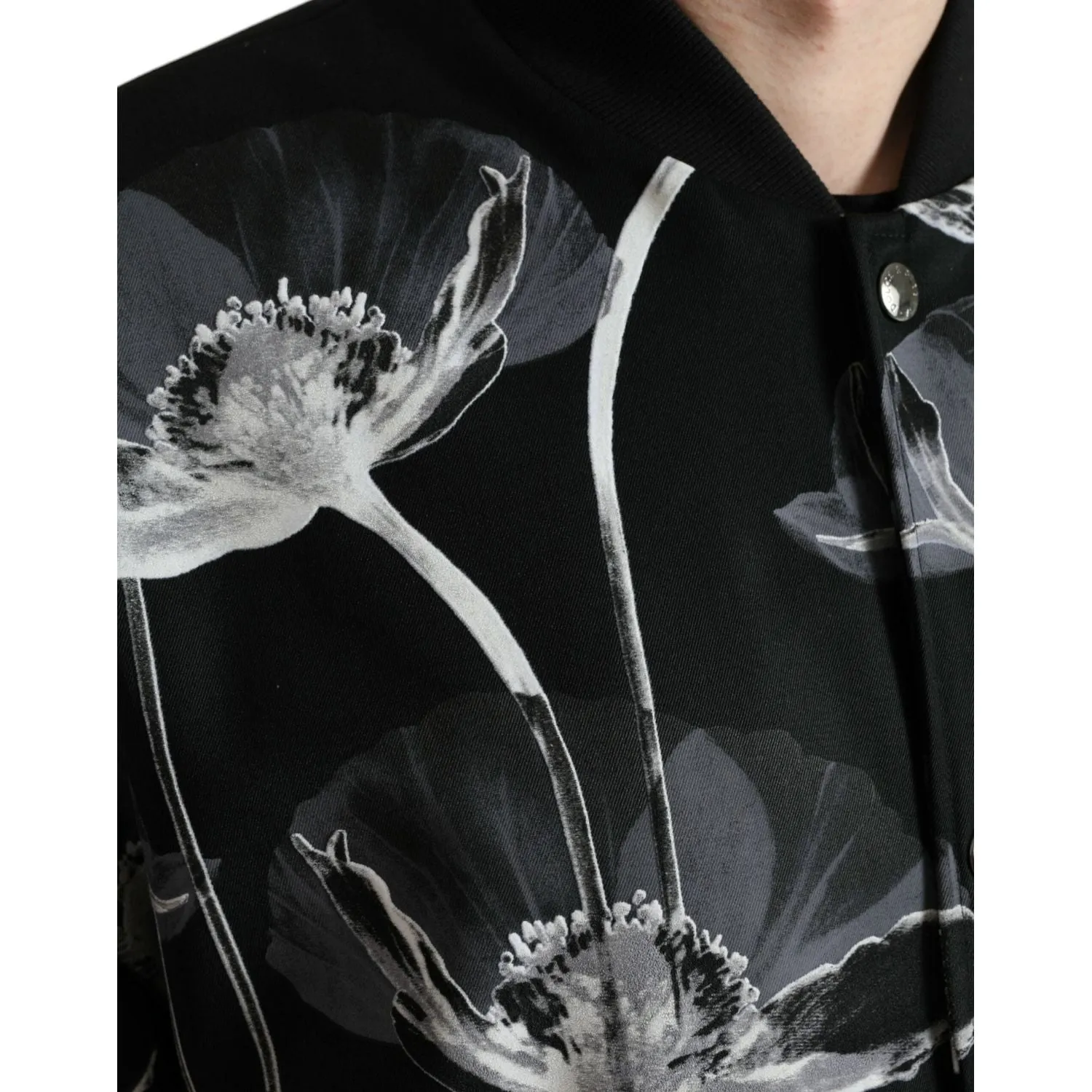 Dolce & Gabbana Elegant Floral-Print Bomber Jacket