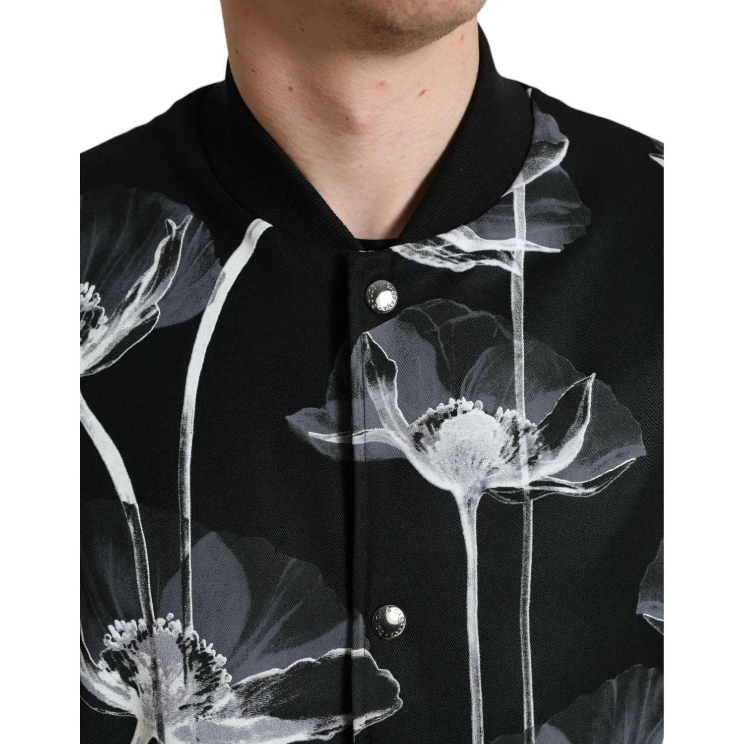 Dolce & Gabbana Elegant Floral-Print Bomber Jacket