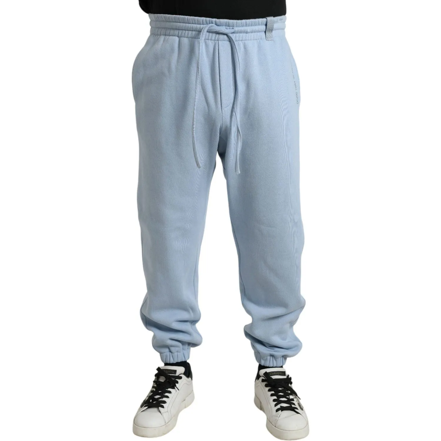 Dolce & Gabbana Elegant Light Blue Cotton Blend Joggers