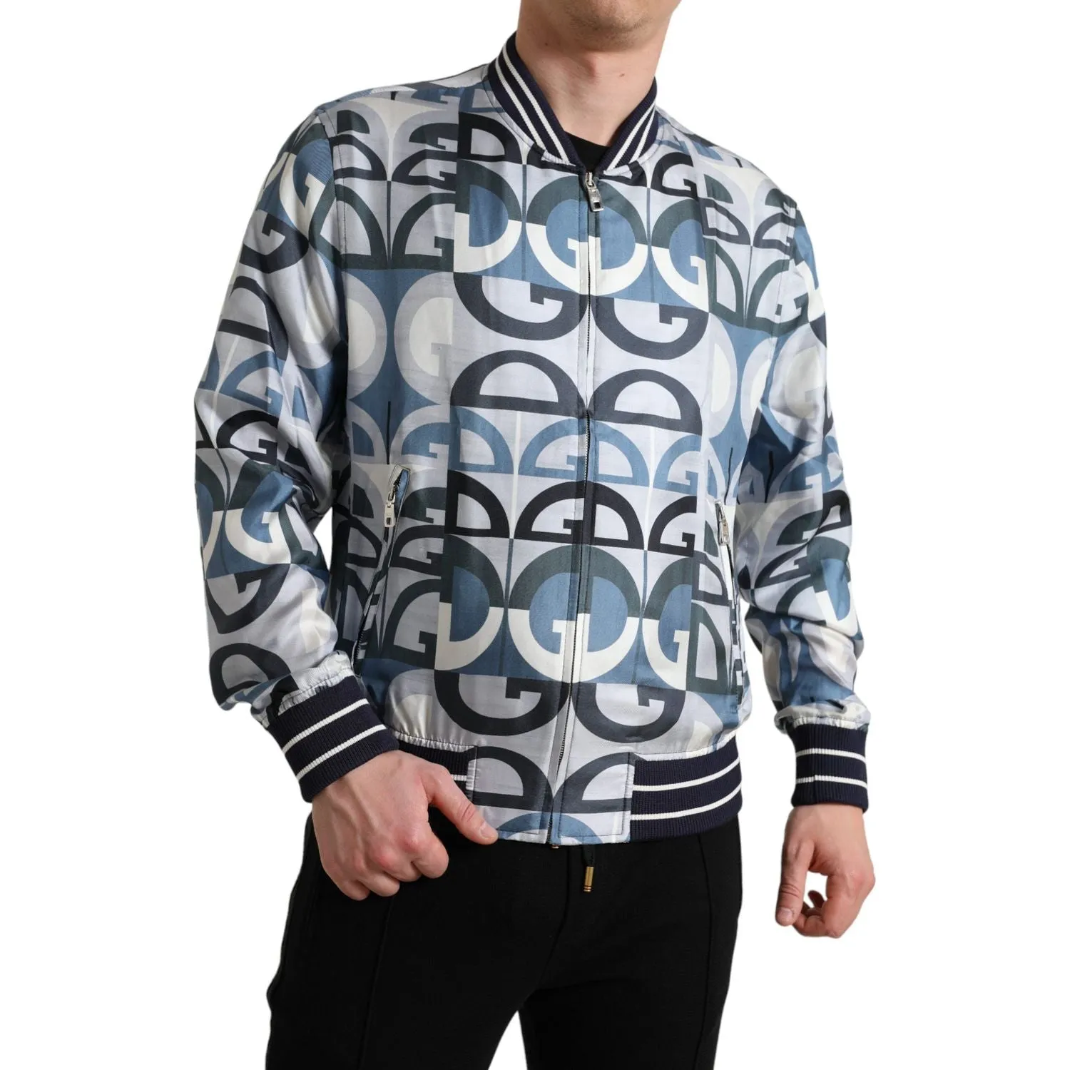 Dolce & Gabbana Multicolor Silk Bomber Jacket - Classic Elegance