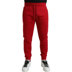 Dolce & Gabbana Sizzling Red Cotton Blend Jogger Pants