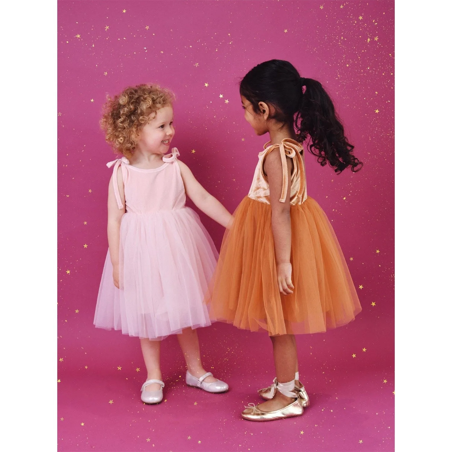 Dolly by Le Petit Tom Pink Dolly Universe Velvet Cosmic Strings Tutu Dress