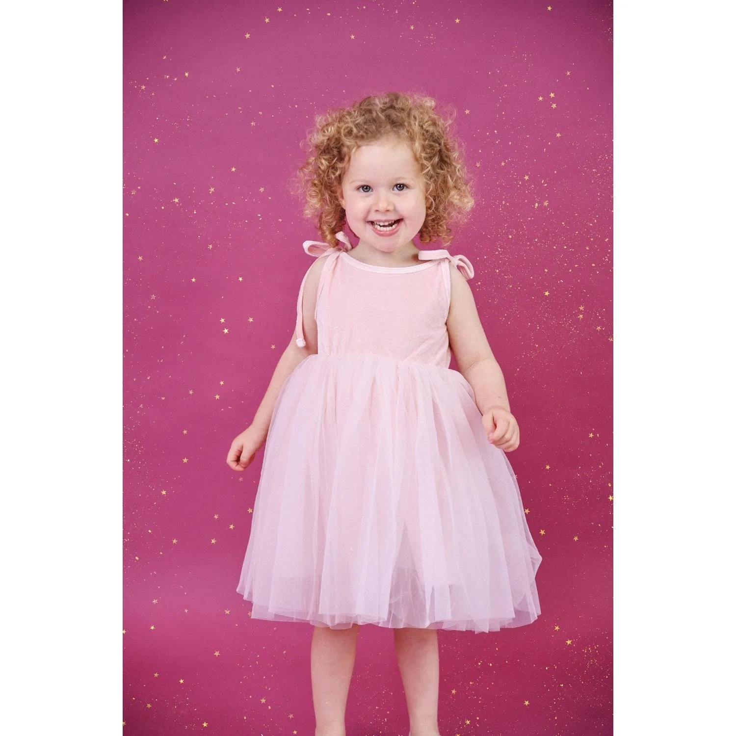 Dolly by Le Petit Tom Pink Dolly Universe Velvet Cosmic Strings Tutu Dress