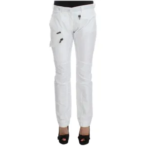 Ermanno Scervino Chic White Nylon Cargo Pants by Italian Designer