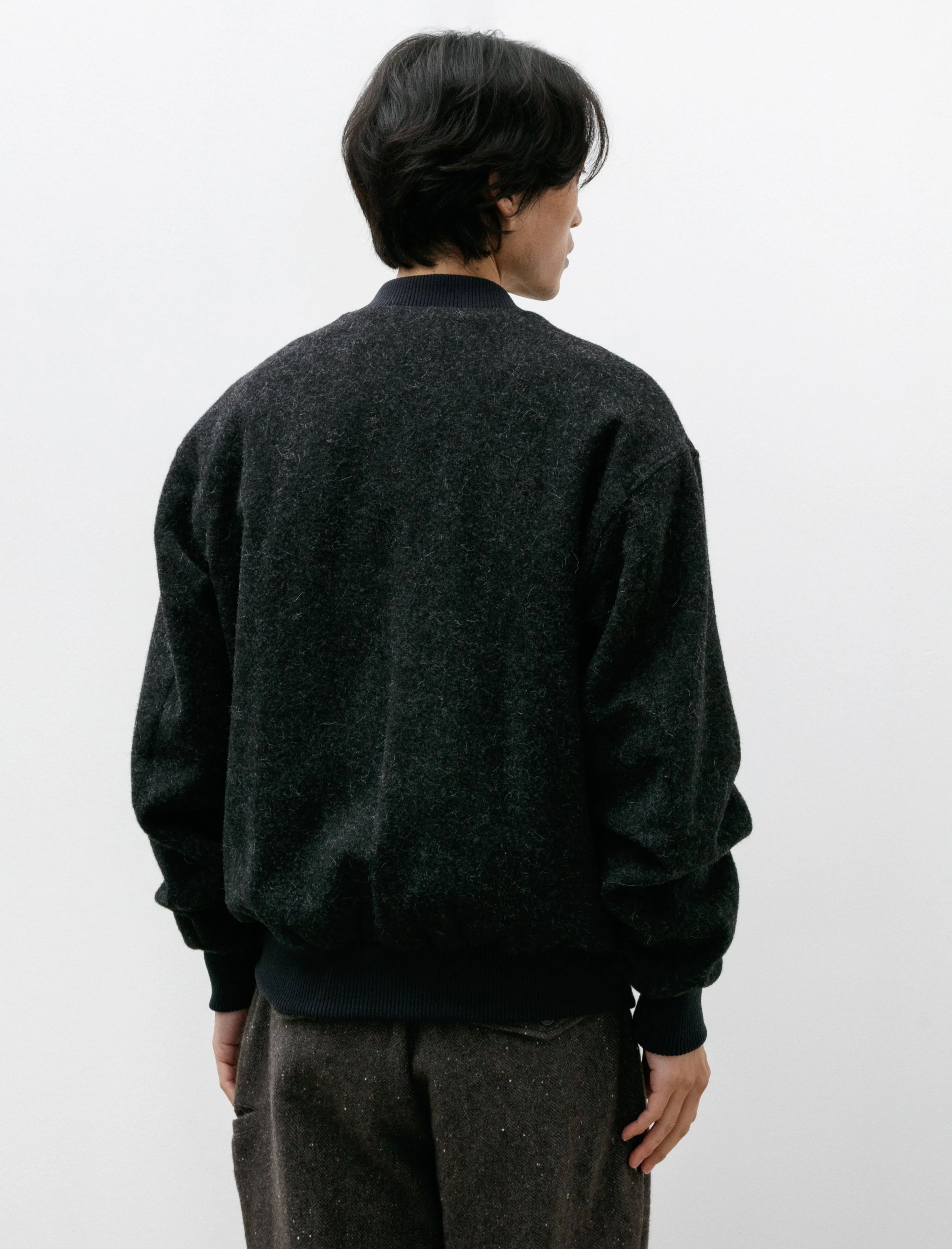 Flight Jacket B Wool Alpaca Charcoal