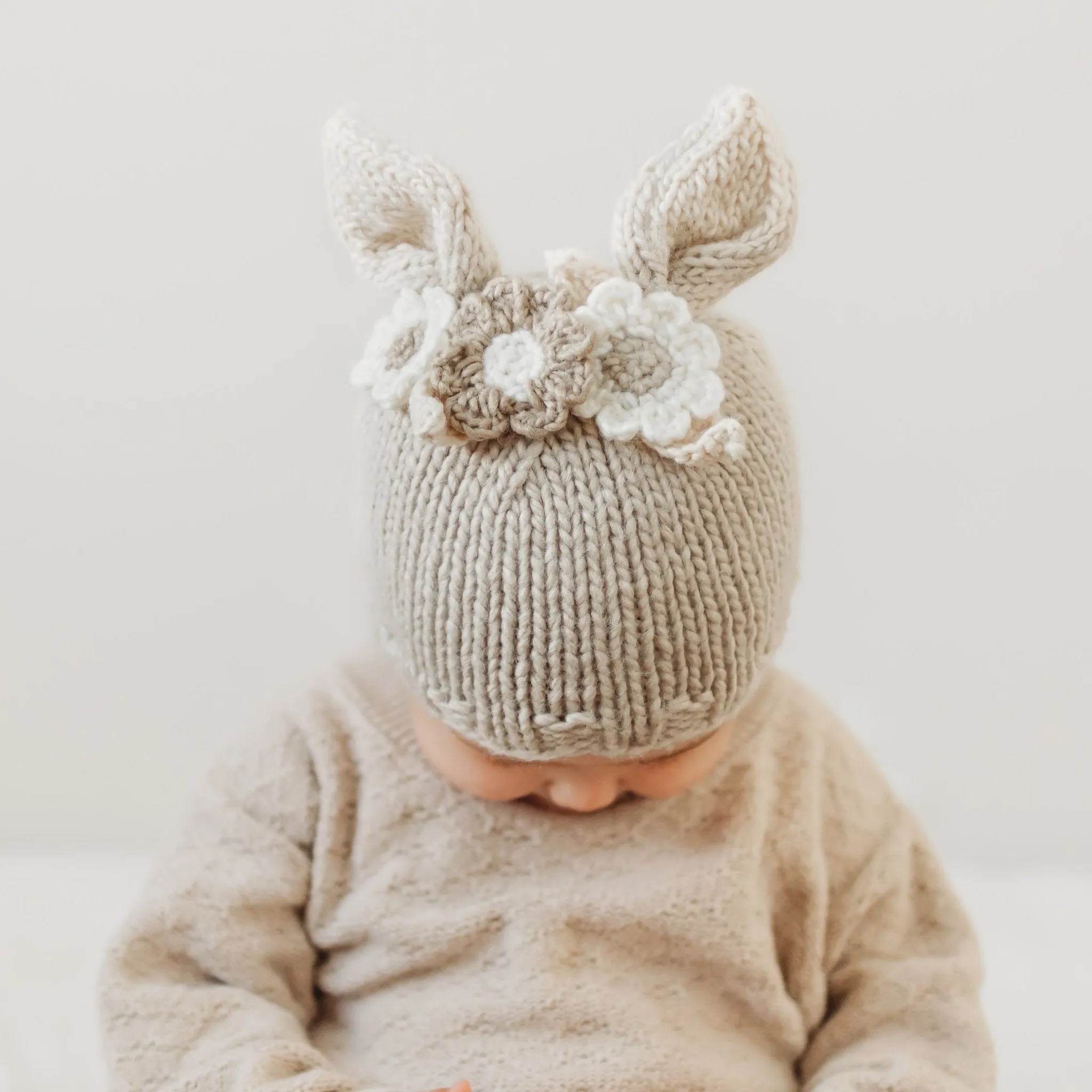 Flower Bunny Beanie Oatmeal