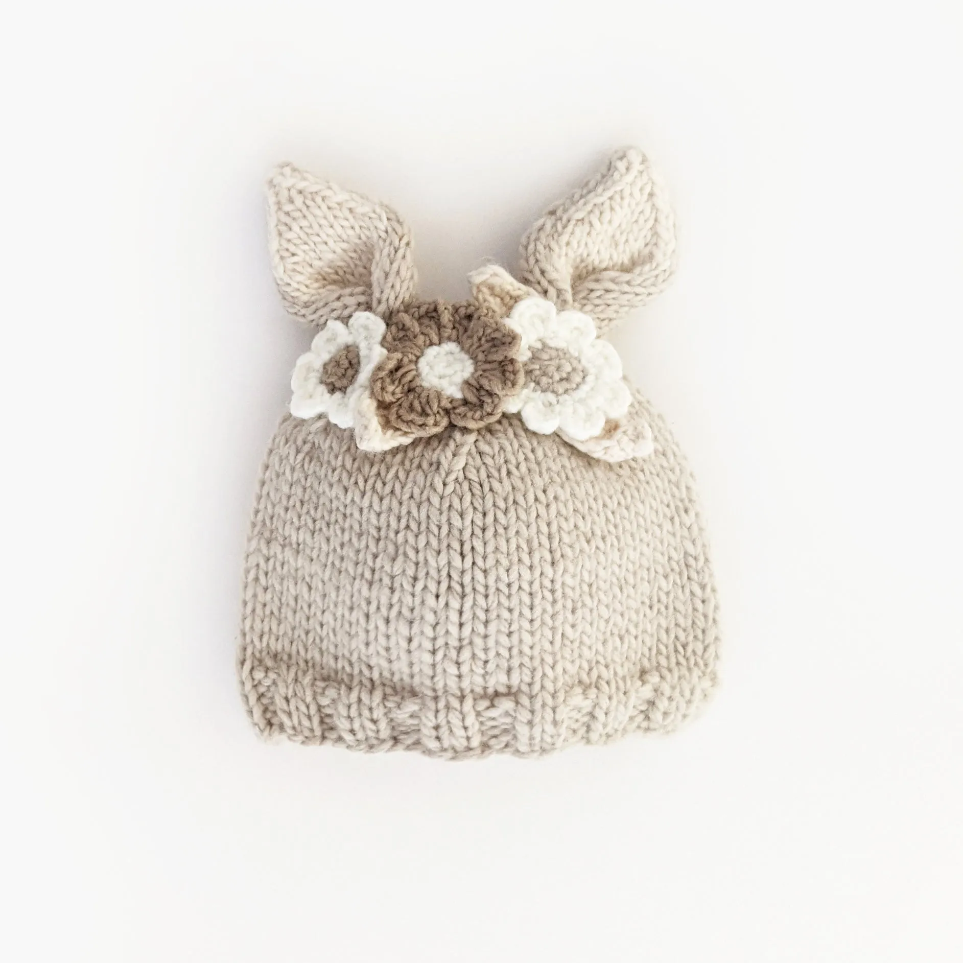 Flower Bunny Beanie Oatmeal