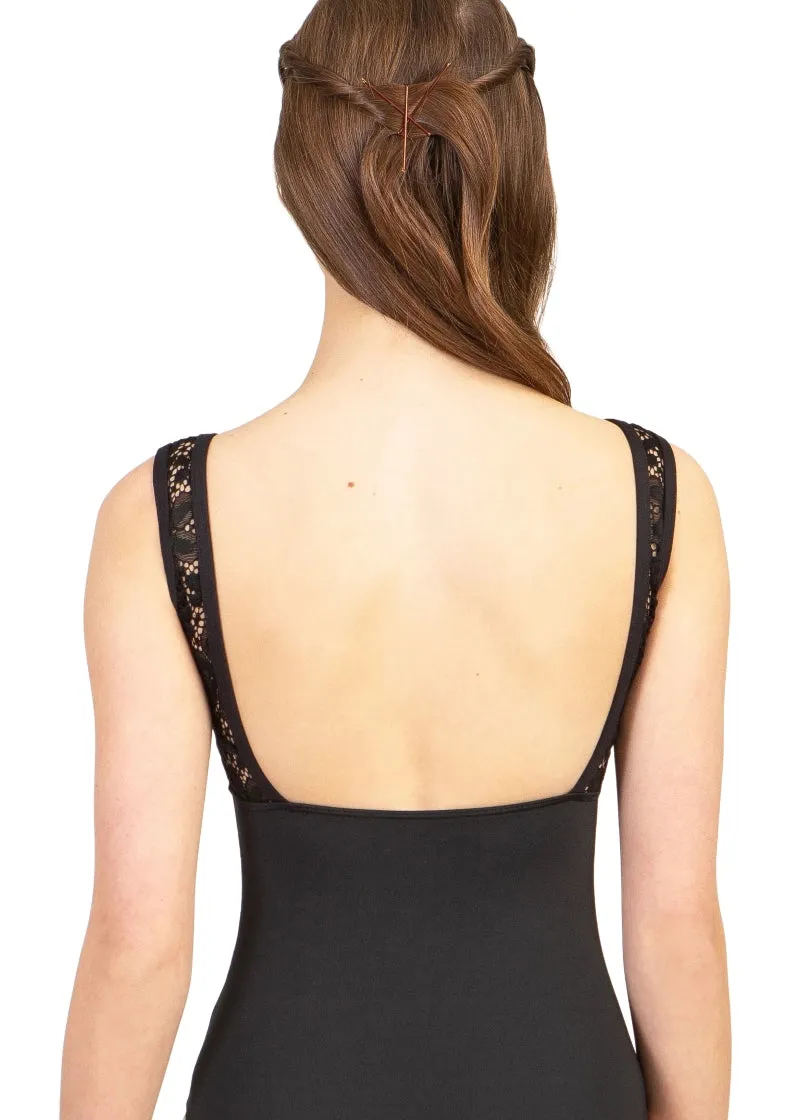 Flower Power Tank Leotard (Black)