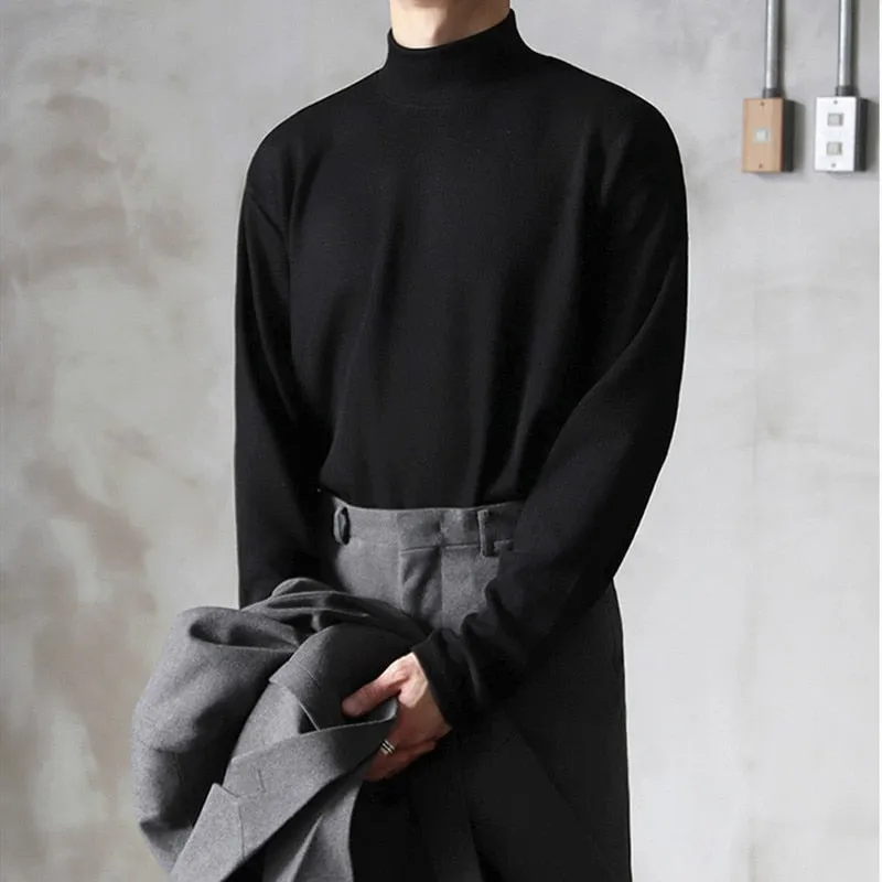 Funki Buys | Sweaters | Men's Thin Lightweight Mock Turtleneck