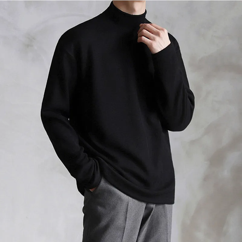 Funki Buys | Sweaters | Men's Thin Lightweight Mock Turtleneck