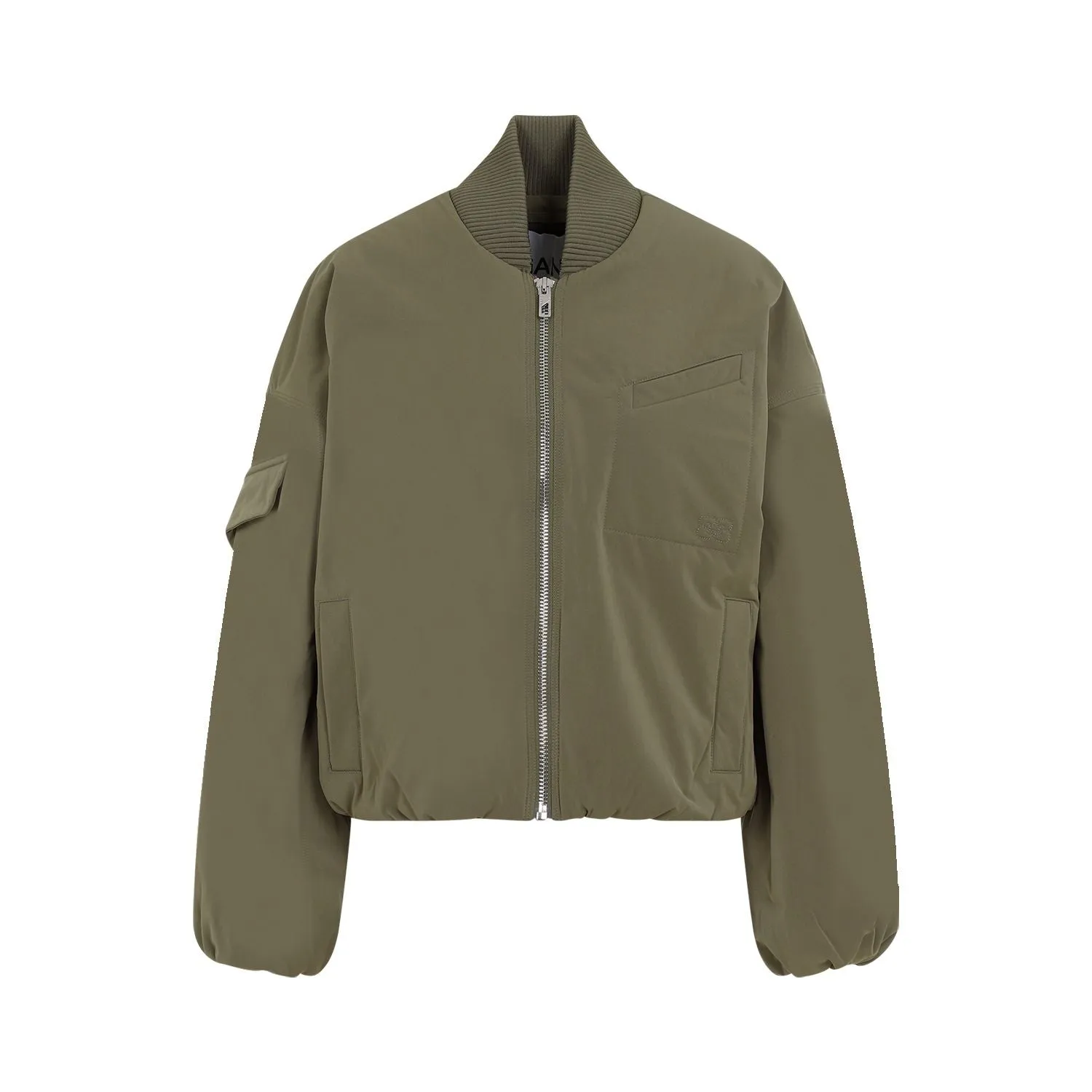 GANNI Military Green Bomber Jacket for Women