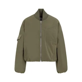 GANNI Military Green Bomber Jacket for Women