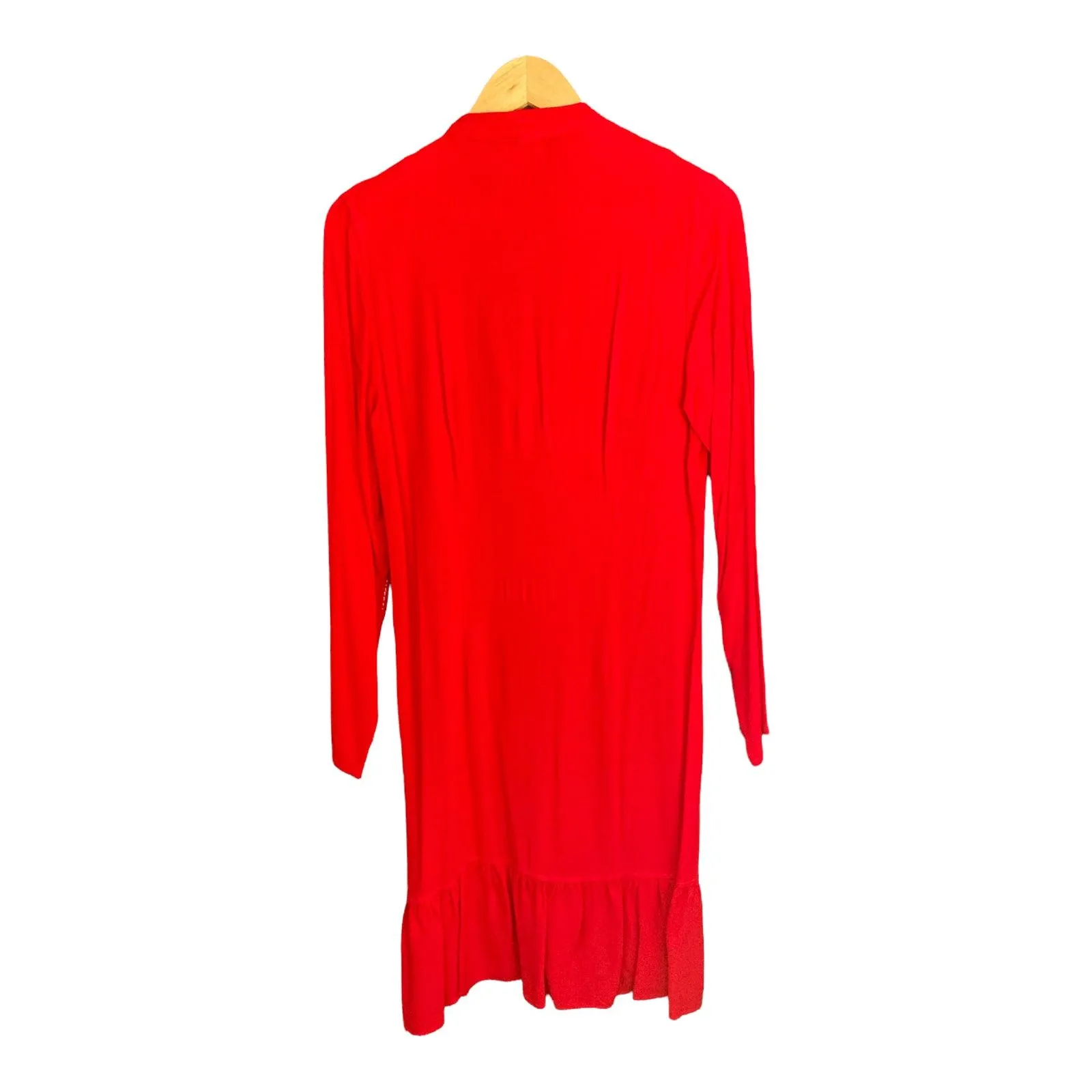 Ghost Red Wrap Style Long Sleeved Dress UK Size 12