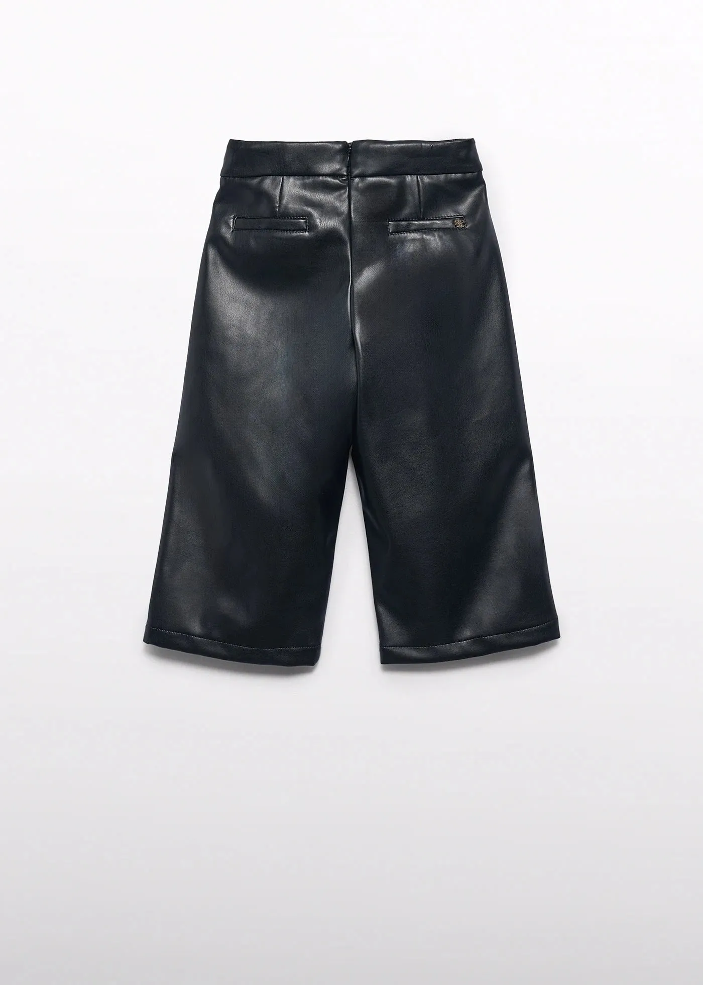 Girls faux leather culottes