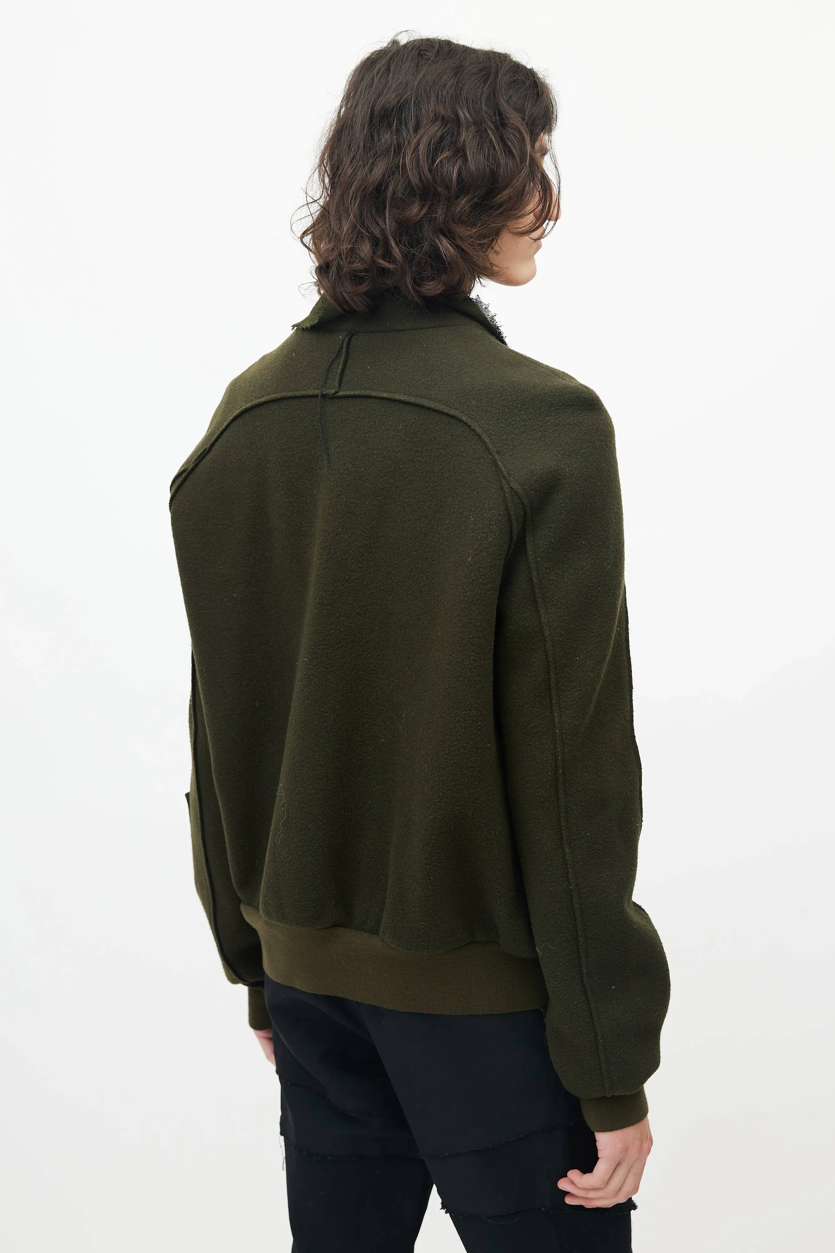 Green Wool Bomber Jacket