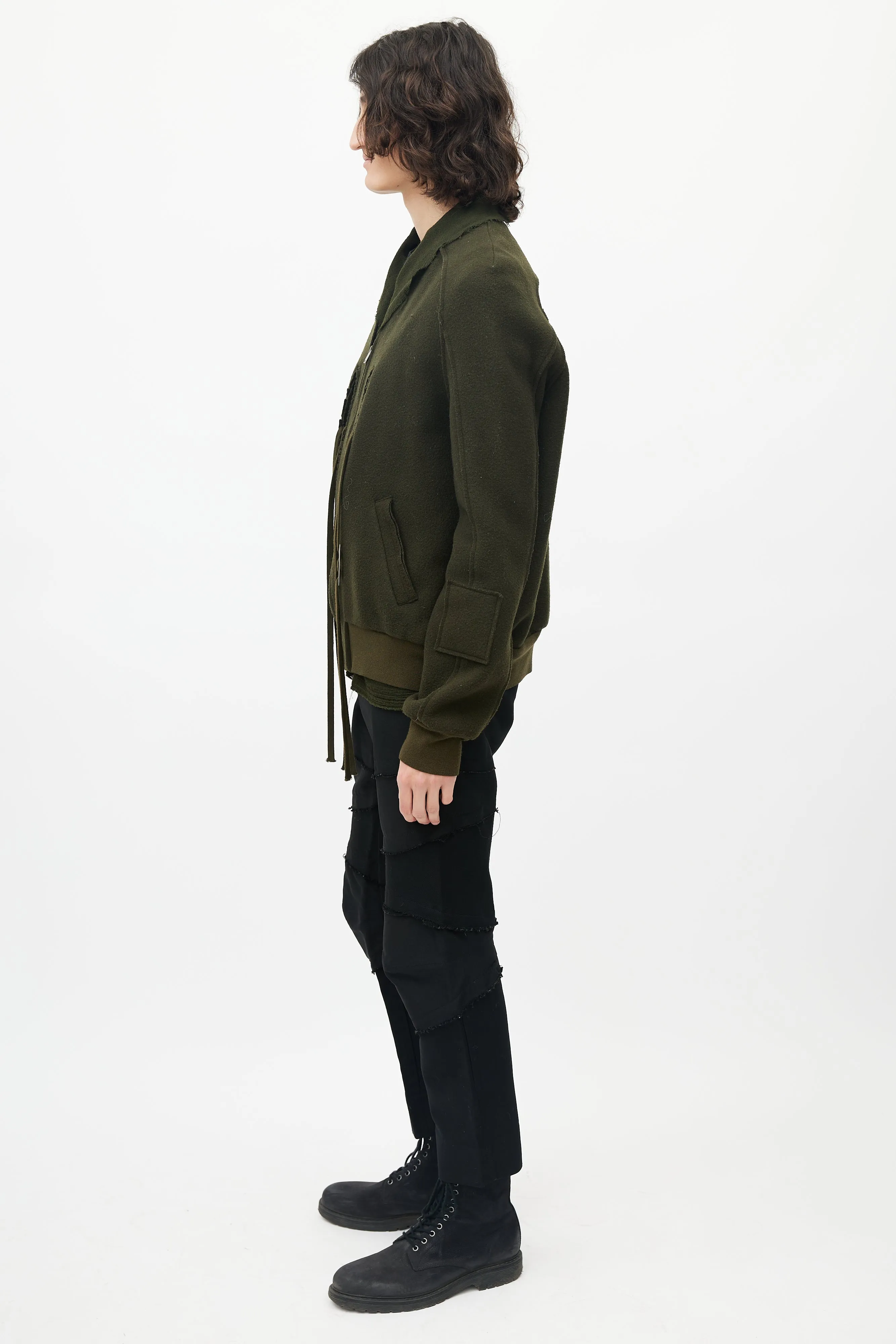 Green Wool Bomber Jacket