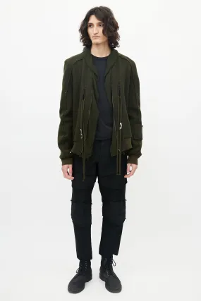 Green Wool Bomber Jacket