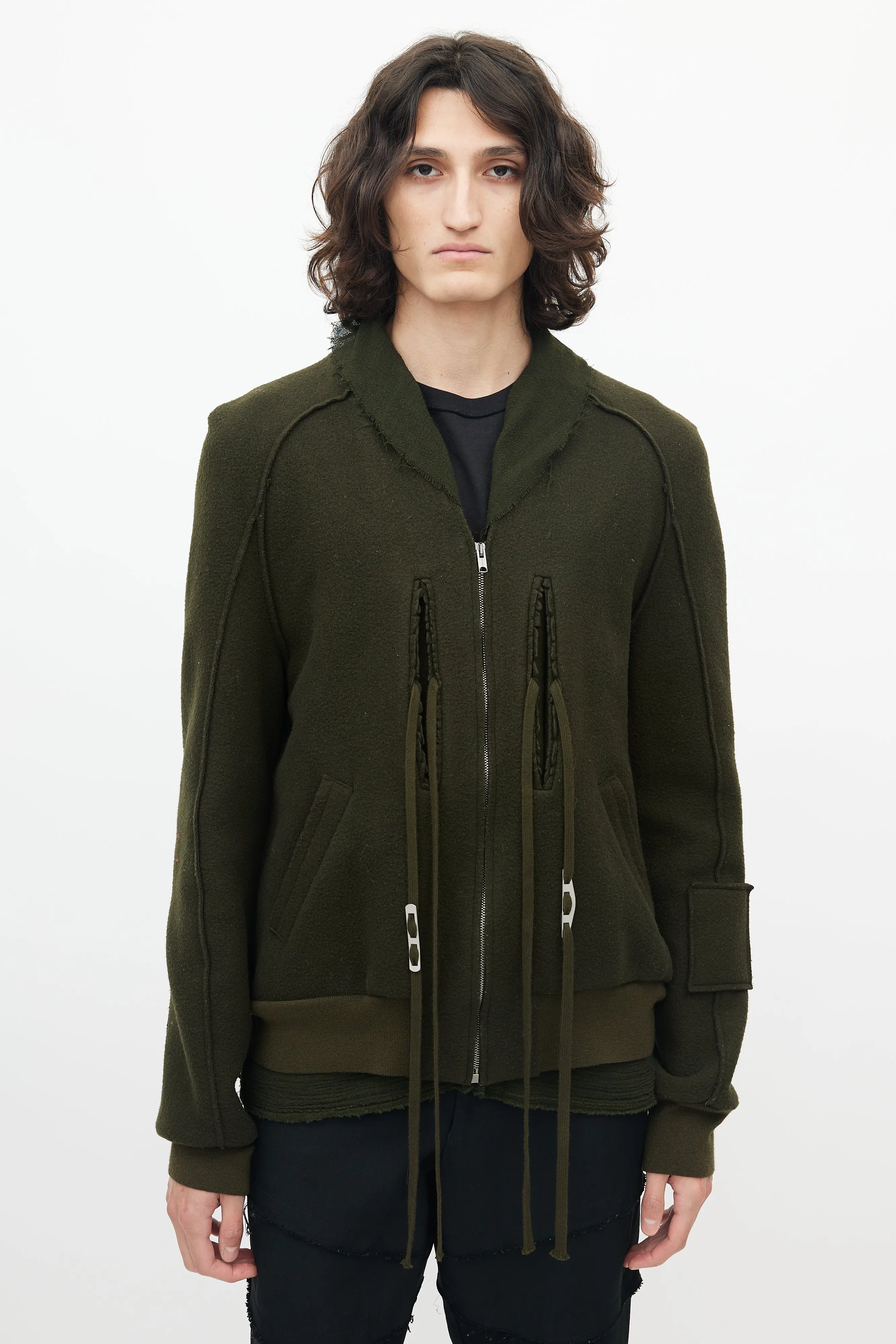 Green Wool Bomber Jacket