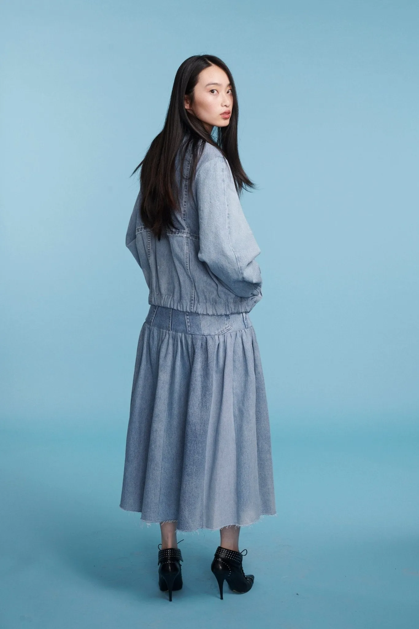 Harvard Denim Skirt Light Blue