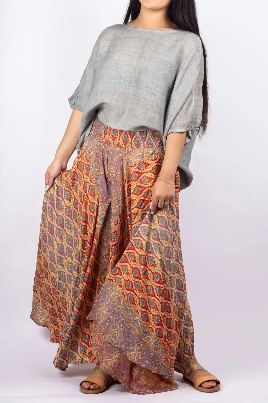 Hera Wide Leg Pants Turquoise Brown