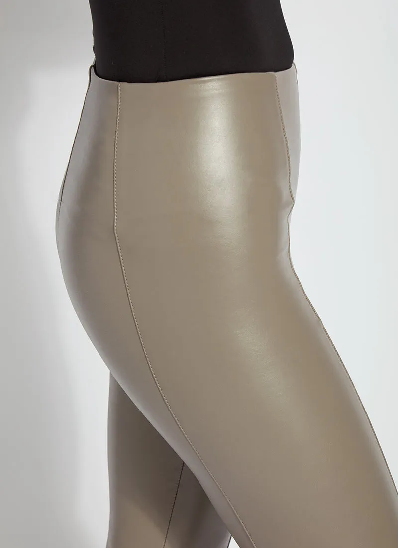 Hi Waist Vegan Leather Legging | Underland Taupe