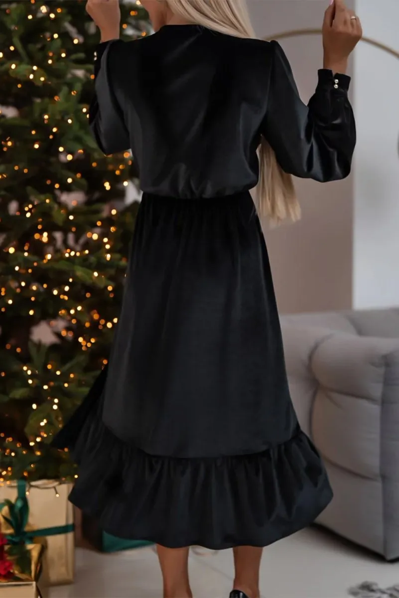 Holiday Velvet Split Midi Dress