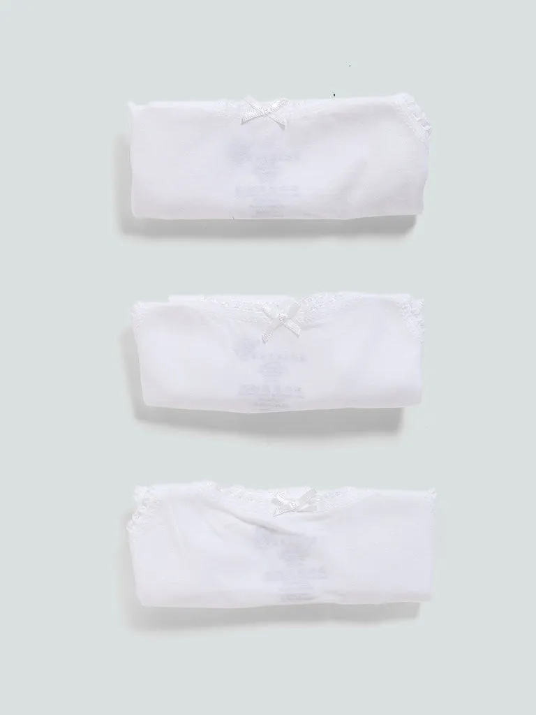 HOP Solid White Camisoles - Pack of 3