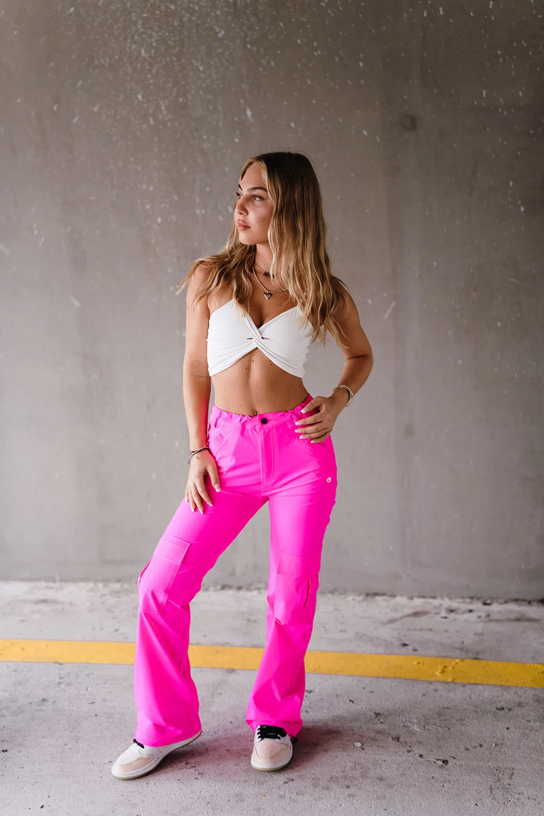 Hot Pink Cinch Cargo Pant